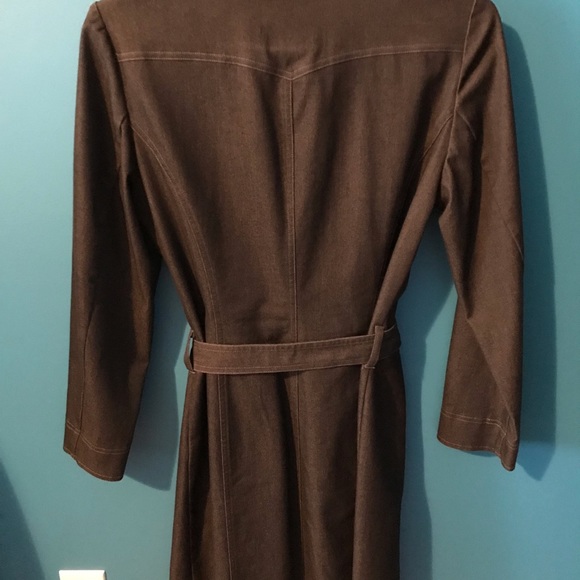 Plum black denim colour lightweight trench coat - Picture 1 of 3